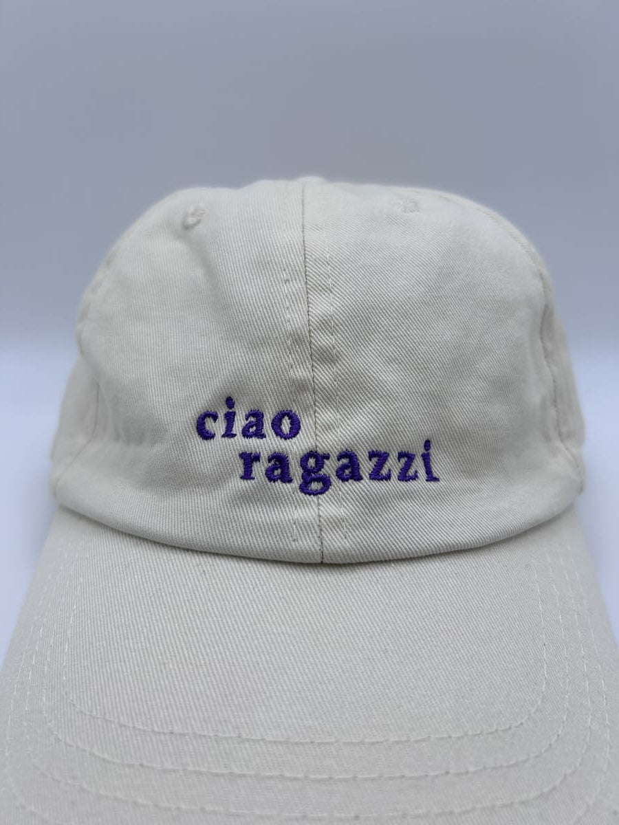 ciao ragazzi dad cap beige lavendar front